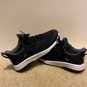 Puma Boys Black and White Golf Shoe